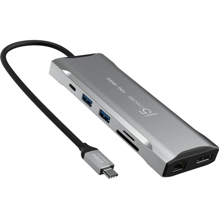 j5create 11-in-1 USB-C Triple-Monitor Dock, mit Ethernet und 100W PD, Mini-Dock für USB-C/USB4/Thunderbolt 3/Thunderbolt 4, 2 x HDMI, DP, 1GbE