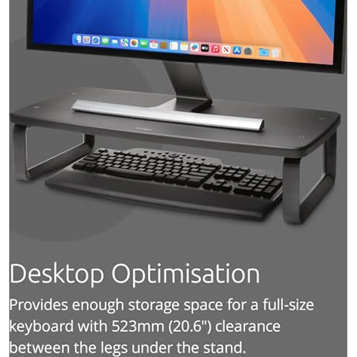 Kensington K52797WW SmartFit Extrabreiter Monitor Stand, 18 Kg schwarz – Bild 4