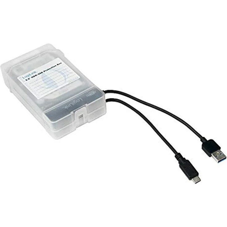 LogiLink UA0133 Festplatte Schutzhülle für 2x 6,35 cm (2,5 Zoll) HDD - SSD, transparent – Bild 8