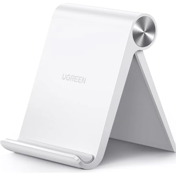 UGREEN Handy Ständer Tisch klappbar, verstellbar und rutschfest, kompatibel mit iPhone 17/16/15/14/13/12 Pro Max und Galaxy S23 Ultra bis 7,9 Zoll (Weiß) – Bild 1