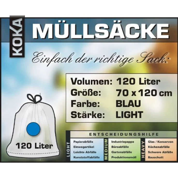 Funny Müllsäcke AG-871, 120 Liter, stark, blau, 250 Stück – Bild 2
