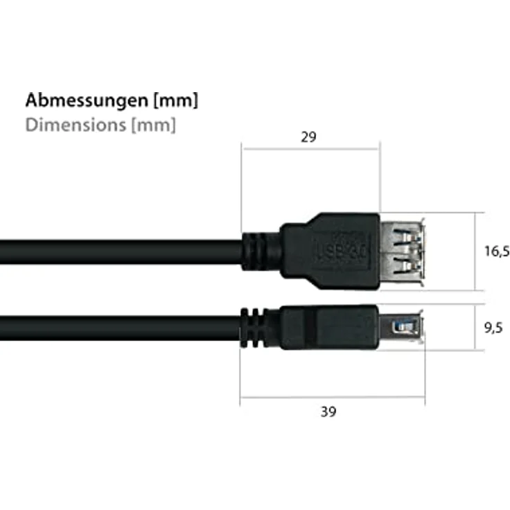 Kabelmeister Alcasa UK30P-ASA-010S, USB A auf USB A Kabel, 1 m, USB 3.2 Gen 1, 5 Gbit/s, Schwarz – Bild 6