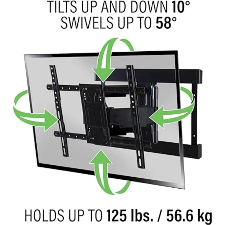 Sanus VLFS820-B2, TV Wandhalterung für 40"-90" Fernseher, 56 kg, Full Motion, Schwarz – Bild 5