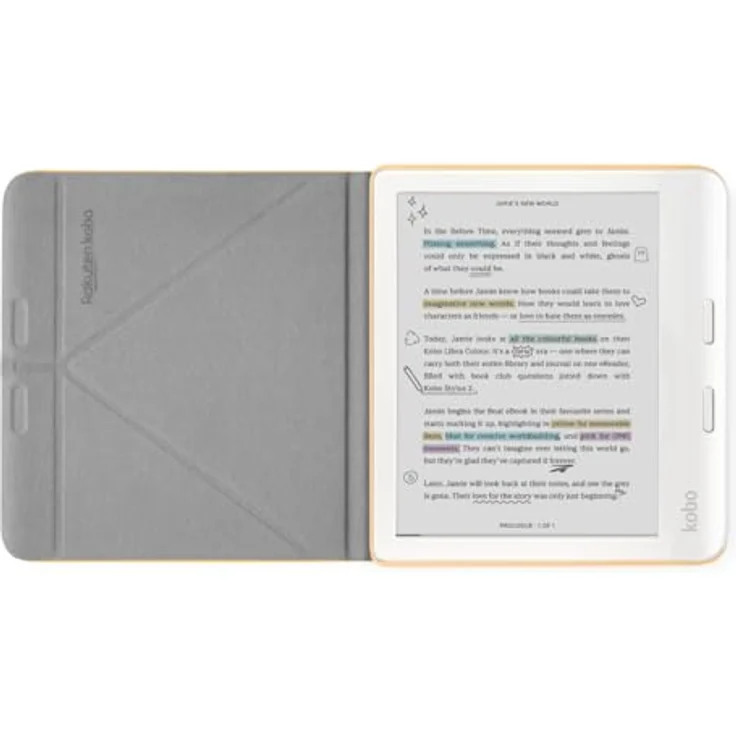 Kobo Libra Colour SleepCover Case | Butter Yellow | Sleep/Wake Technology | Built-in 2-Way Stand | Vegan Leather | Compatible with 7" Kobo Libra Color eReader – Bild 5