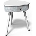 i-box Tragbarer Beistelltisch Bluetooth Lautsprecher mit Wireless Charger und USB Ladeanschluss, Couchtisch Ladestation