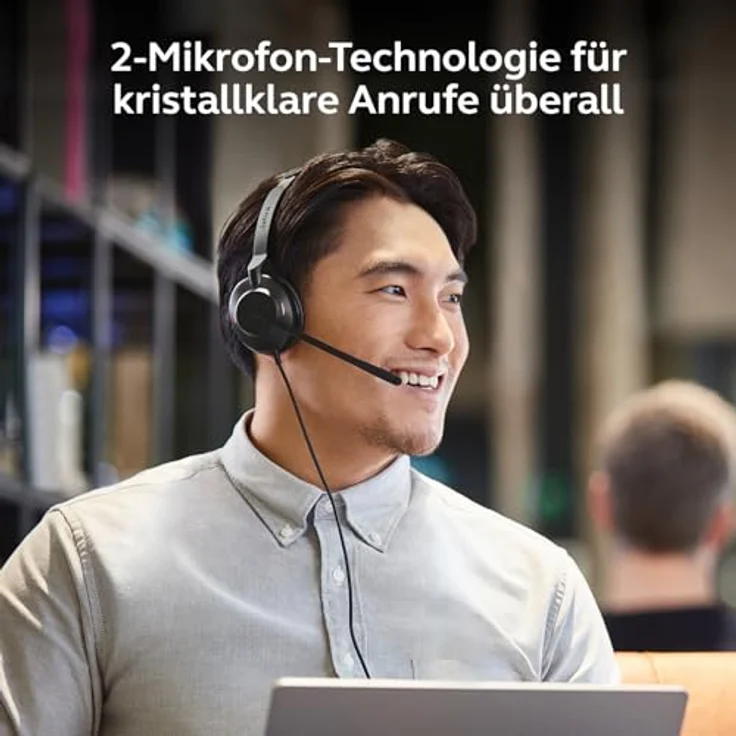 Jabra Evolve2 30 SE, Kabelgebundenes On Ear Headset mit Mikrofon-Rauschunterdrückung, Noise Cancelling, Schwarz, USB-A und USB-C – Bild 4