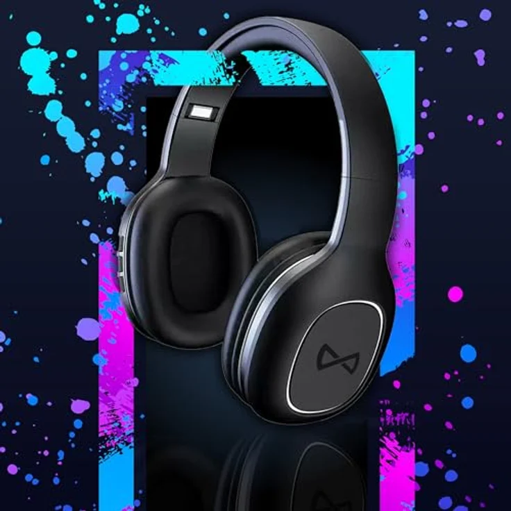 FOREVER BTH-505 Bluetooth Over-Ear Kopfhörer in Schwarz, Faltbare Headphones mit Super Bass, Lange Akkulaufzeit von bis zu 8 Stunden – Bild 4