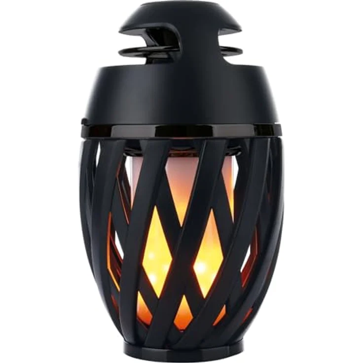 Näve LED-Bluetooth-Lautsprecher mit Flammeneffekt, tragbarer Laternen-Außenlautsprecher, 18 Stunden Spielzeit, Stereoklang, Made in Germany (ohne Erdspieß)