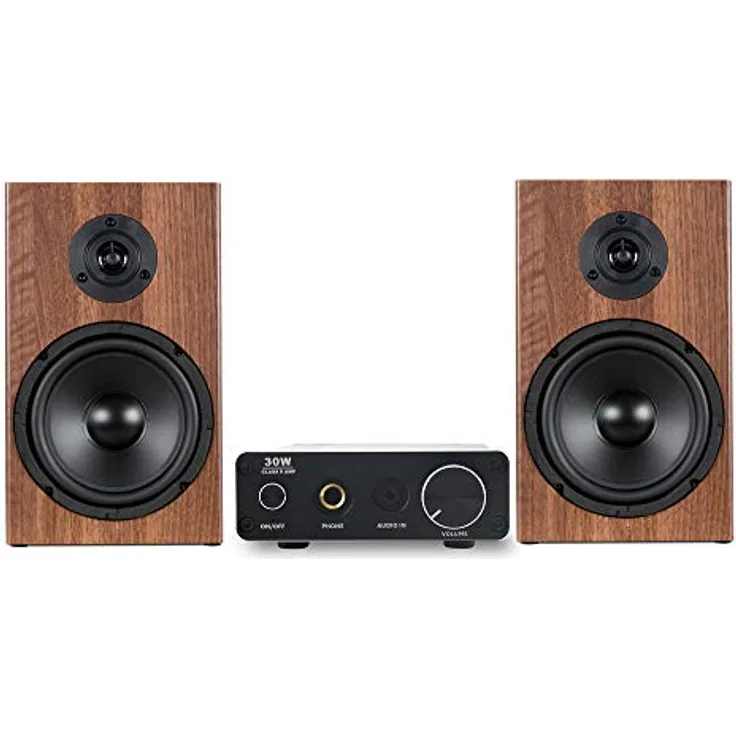 McGrey BMS-80 BR Micro-Stereo Anlage - 80 Watt, braune Walnuss-Holz-Optik