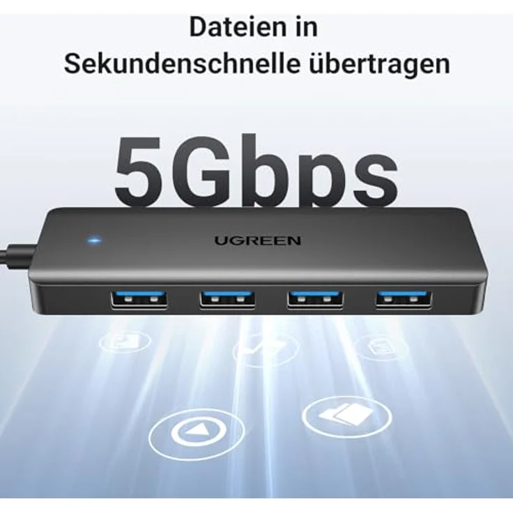 UGREEN 4-Port USB 3.0 Hub USB Verteiler 5Gbps für MacBook, iMac, Surface, Dell, Thinkpad (15cm) – Bild 3