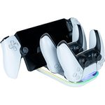 Nacon Dual-Halterung für PS5-Controller und Playstation Portal, mit RGB-Anzeigeleuchte und Ladezustandsanzeige