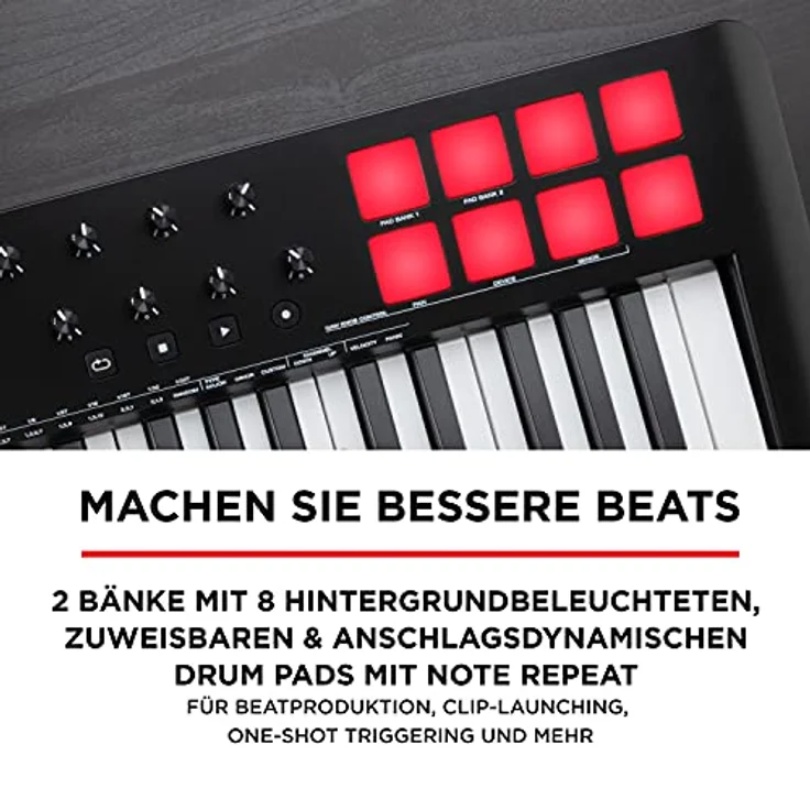 M-Audio Oxygen 49 V – 49-Tasten USB MIDI Keyboard Controller mit Beat Pads, Smart Chord & Scale Modi, Arpeggiator und Softwarepaket inklusive – Bild 5