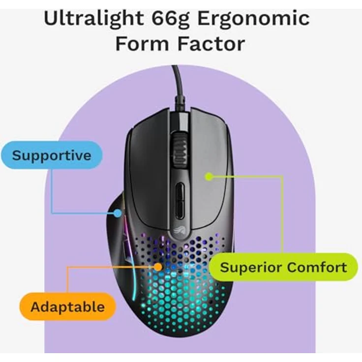 Glorious Model IV2 Kabelgebundene Gaming Maus - schwarz mit optischem BAMF-2.0-Sensor – Bild 2