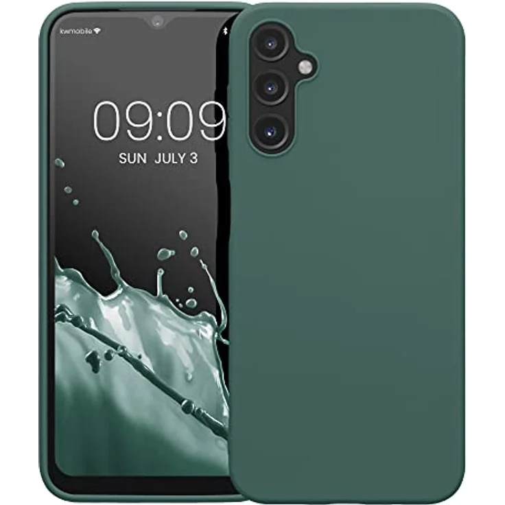 kwmobile Hülle für Samsung Galaxy A14 5G, TPU Case in Blaugrün, kabellos ladbar, flexible Schutzhülle mit rutschfester Gummierung – Bild 5