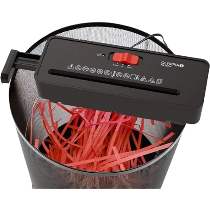 OLYMPIA PS 16 Pro, Aktenvernichter in Schwarz mit leistungsstarker Schneidetechnologie