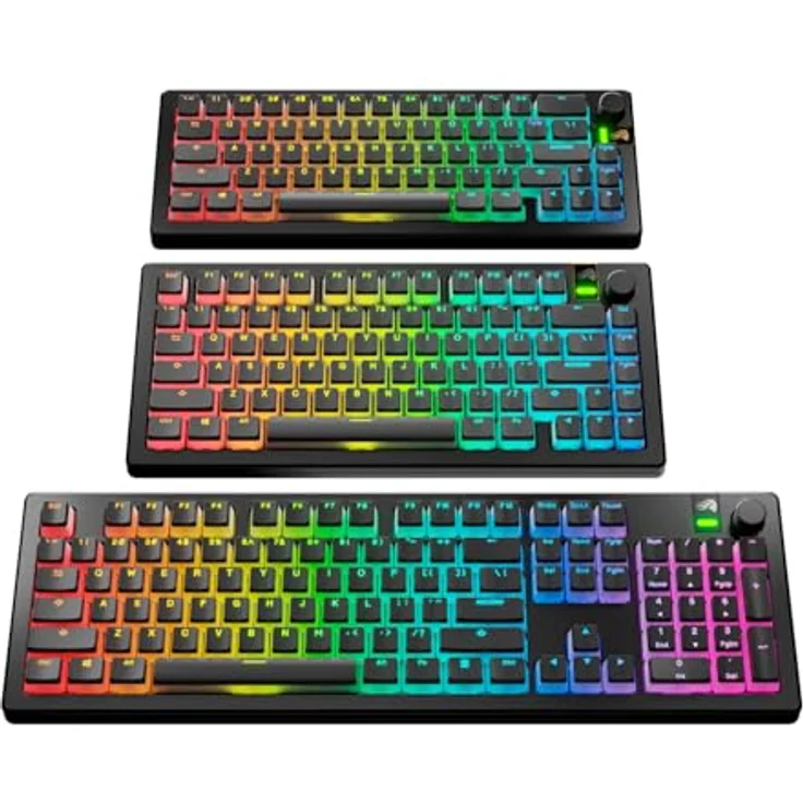 Glorious Aura V3 Keycaps, ANSI Layout (US), PBT, Doubleshot - Black - Keycap-Komplettset mit lichtdurchlässigen PBT-Kunststoffkappen, US-Layout, Pudding-Style – Bild 5