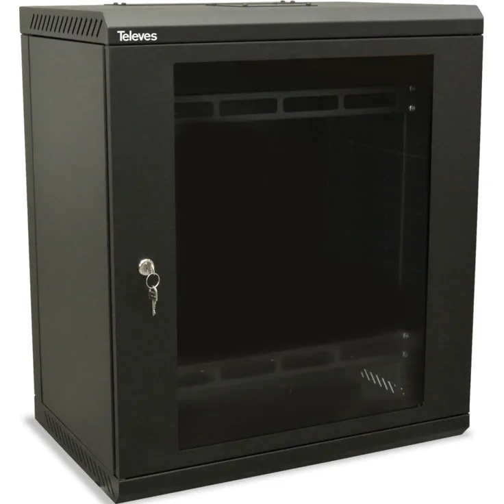 Televes 19" Rackschrank MSR1913B, Serverschrank mit 13HE und 600x450mm Abmessungen, blau