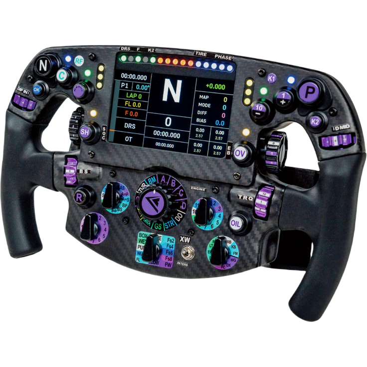Conspit PW1 Formula Lenkrad, Gaming-Lenkrad mit 3D-Ergonomie, 4,3-Zoll-High-Res-Dashboard, Vollcarbon-Front und geschmiedetem Alu-Chassis, Schwarz