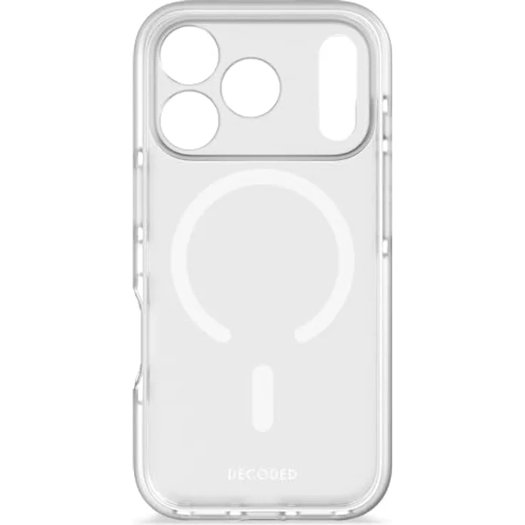 Decoded Transparent Clear Case für iPhone 17 Pro, 100% recyceltes Material, MagSafe-kompatibel, 4 Meter DropTec Schutz, kratzfest, Frosted Weiß