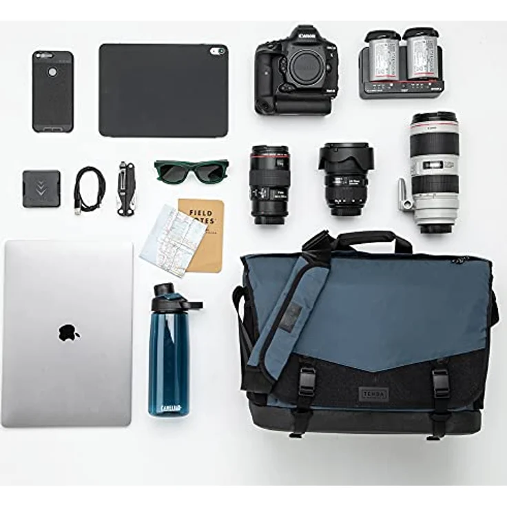 Tenba DNA 16 DSLR Messenger Bag - Blau, für spiegellose und DSLR-Kameras bis Pro Größe, herausnehmbarer gepolsterter Kameraeinsatz, wasserdichter Boden – Bild 3