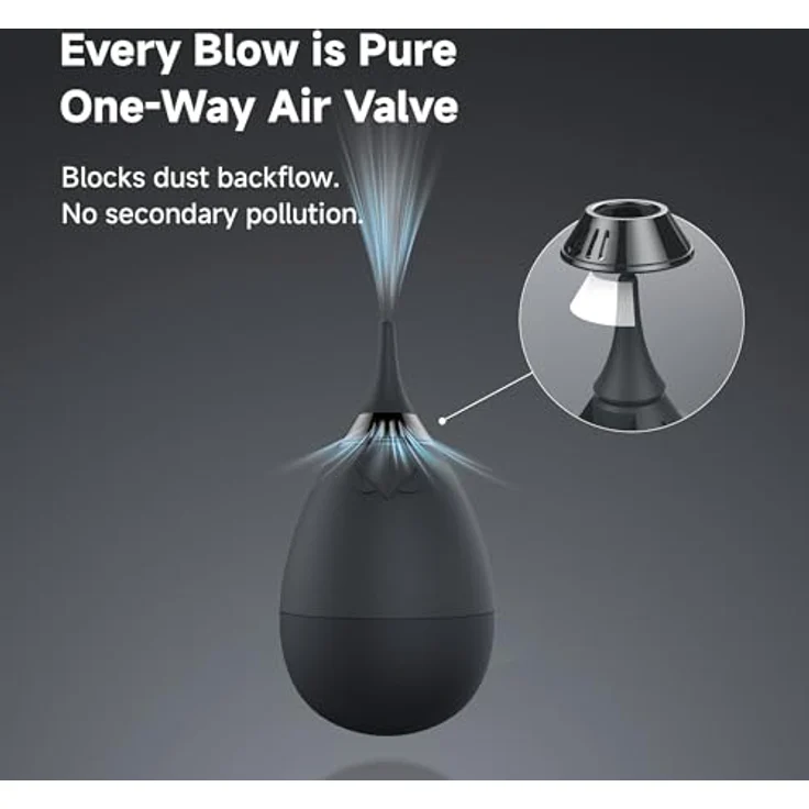 VSGO V-B013E Filter Air Blaster, Druckluft Gebläse mit Tumbler Design für Objektiv- und Sensorreinigung, schwarz mit buntem Ring – Bild 3