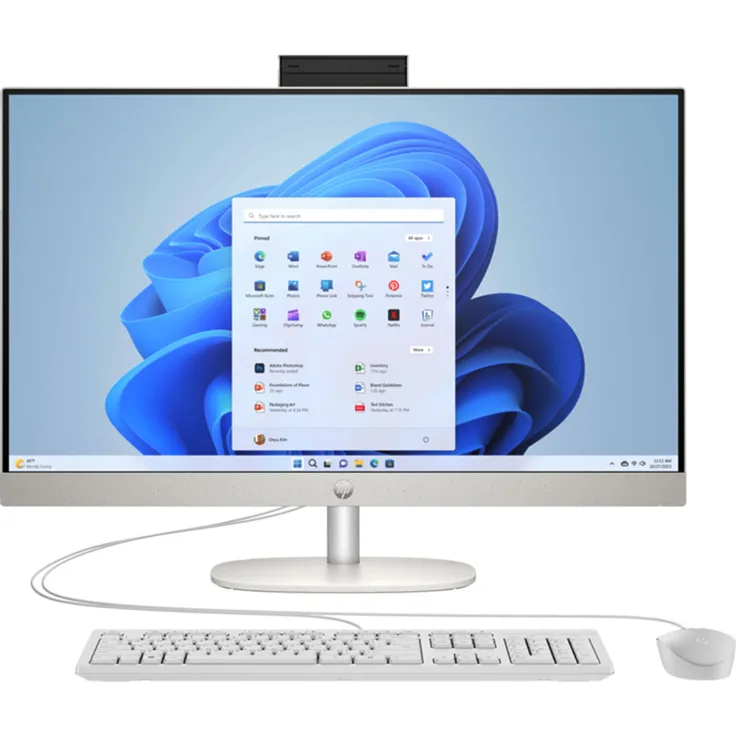 HP AZ5T6EA 27-cr0655ng All-in-One Desktop-PC muschelweiß, 27 Zoll Full HD Display, AMD Ryzen 5, 16 GB RAM, 1 TB SSD