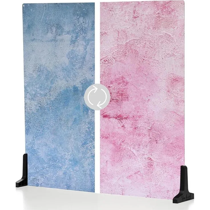 V-Flat World V-Flat Duo-Board-Backdrop, doppelseitig, verputztes Pink und Scheunentorblau, 61 cm für professionelle Fotografie