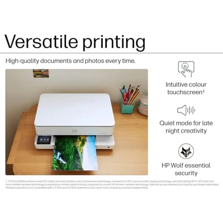 HP Envy 6122e, Farb-Tintenstrahl-All-in-One-Drucker mit Kopier- und Scan-Funktion, 3 Monate HP Instant Ink, kabellos, Touchscreen, beidseitiger Druck – Bild 4
