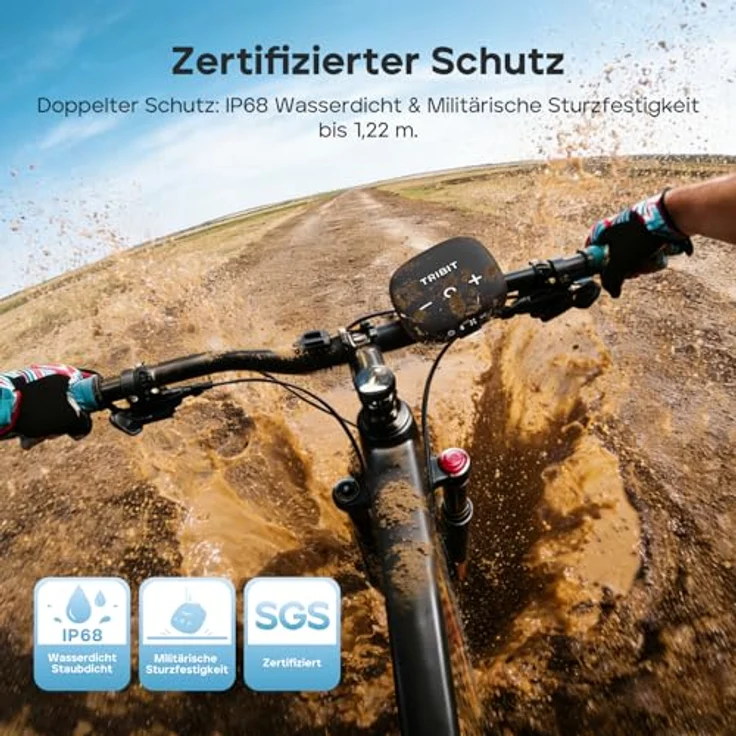 Tribit StormBox Micro 3, Bluetooth Lautsprecher mit 13W XBass Sound, 24 Std. Akkulaufzeit, IP68 wasserdicht, TWS, Fahrradlautsprecher mit Gurt & Magnetfixierung – Bild 3