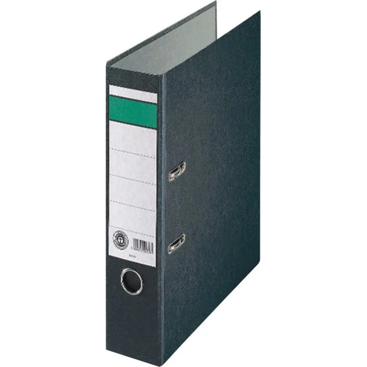 Centra Aktenordner Standard Neutral, mit Hebelmechanik und Kantenschutz, A4 Format, schwarz – Bild 1