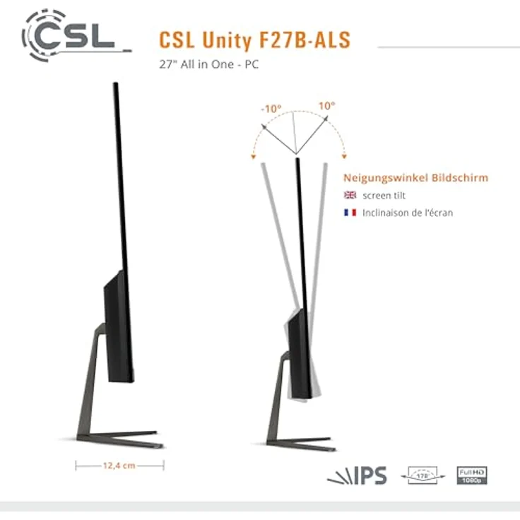 CSL-Computer All-in-One-PC Unity F27B-ALS, 27 Zoll Full HD, Intel N200 CPU, 2000 GB SSD, 8 GB DDR4-RAM, Windows 11 Home, schwarz – Bild 3