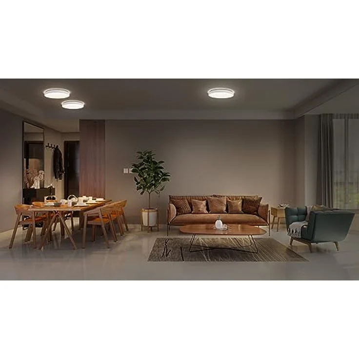Ledvance ORBIS LONDON LED-Deckenleuchte 480mm, weiß, 36W, 4150lm, warmweiße Lichtfarbe, sehr homogene Lichtverteilung, lange Lebensdauer, fest verbautes LED-Modul, rund, IP20 Schutzklasse, 3000K – Bild 2