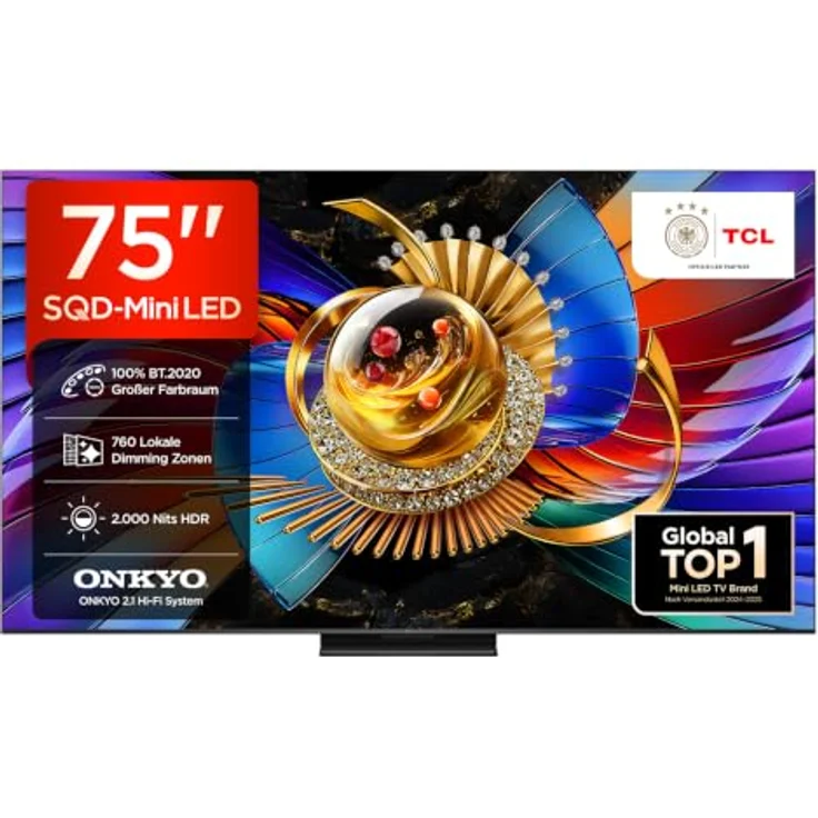 TCL Q7 75Q7D Pro, 75 Zoll (190,5 cm) 4K Ultra HD Mini LED Smart-TV mit Dolby Vision IQ und WLAN – Bild 1