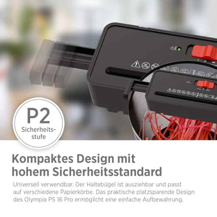 OLYMPIA PS 16 Pro, Aktenvernichter in Schwarz mit leistungsstarker Schneidetechnologie – Bild 6