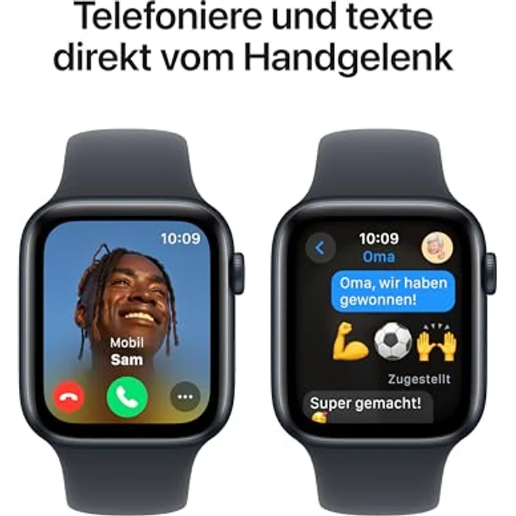 Apple Watch SE (2. Generation) GPS 44 mm Smartwatch mit Aluminiumgehäuse in Mitternacht und Sportarmband in Mitternacht (S/M) - Fitness- und Schlaftracker, Unfallerkennung, Herzfrequenzmesser – Bild 4