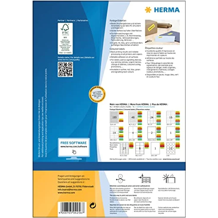 HERMA Aktenordner HERMA Universal-Etiketten SPECIAL, 105 x 37 mm, gelb - Recyclingfähige Etiketten mit optimaler Druckqualität – Bild 2
