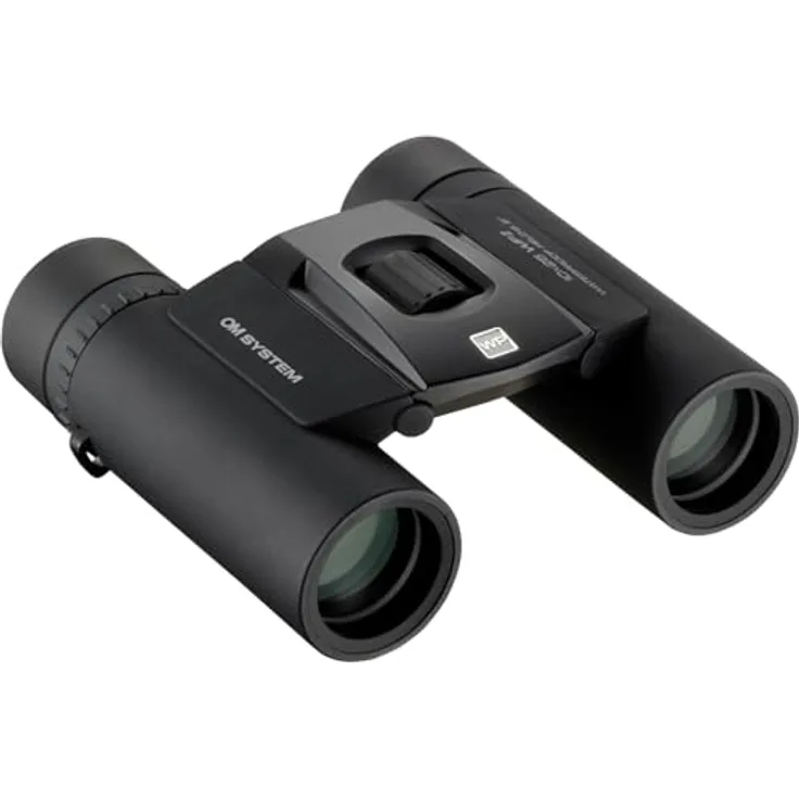 OM SYSTEM Fernglas 10x25 WP II schwarz, Wasserdicht mit 15 Jahren Garantie, 10x Vergrößerung, Dioptrienkorrektur, BaK‑4 Prismen, inkl. Tasche & Trageriemen