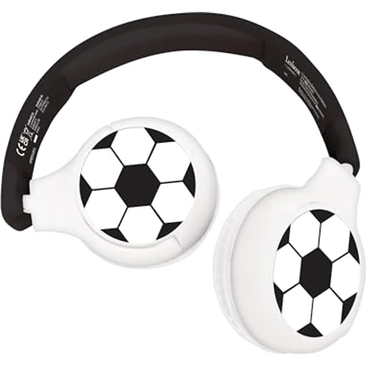 Lexibook HPBT010FO Fußball 2-in-1 Bluetooth- und kabelgebundene Kopfhörer mit Mikrofon, faltbar und verstellbar, 12 Stunden Akkulaufzeit – Bild 1