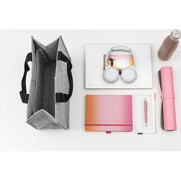 Sigel BA430, Notebooktasche aus recyceltem PET für Laptops bis 15,4", grau, belastbar bis 12 kg, faltbar, individuelle Beschriftung – Bild 3