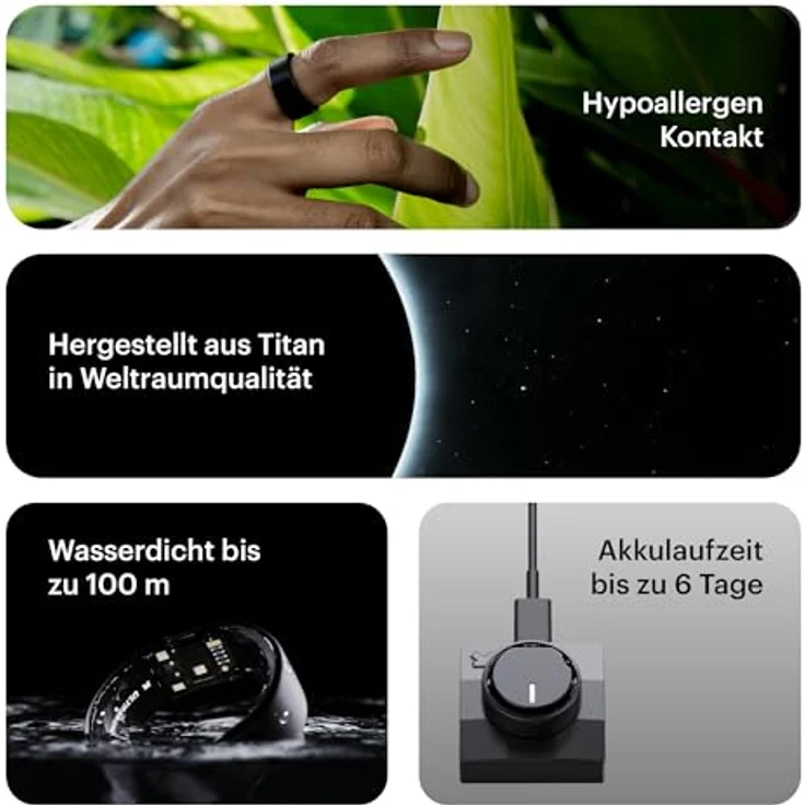 ULTRAHUMAN Ring AIR - Kein App-Abonnement - Smart Ring - Size First mit Größenkit - Verfolgen Sie Schlaf, Workouts, Herzfrequenz, HRV - Bis zu 6 Tage Akkulaufzeit (Größe 12) – Bild 5