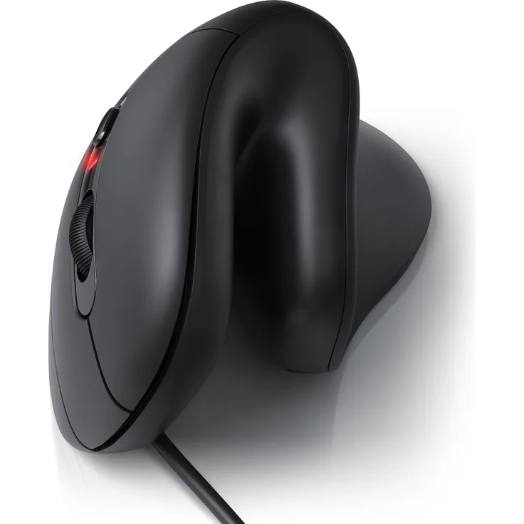 CSL ergonomische Maus (kabelgebunden, 125 dpi, optische Vertikal Mouse - Vertikalmaus - ergonomisch & armschonend) in schwarz