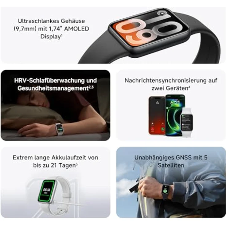 XIAOMI Smart Band 10 Pro, Fitnesstracker für Handgelenke von 135-205 mm, Midnight Black – Bild 2