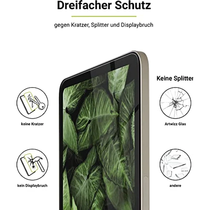 Artwizz SecondDisplay Schutzglas kompatibel für iPad 10,9' (2022, 10. Gen.) - HD Displayschutz aus Sicherheitsglas, 9H Härte, Hüllenfreundlich – Bild 2