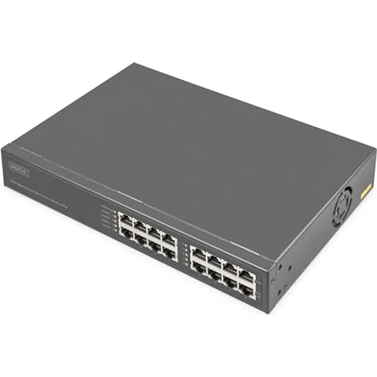 DIGITUS PoE+-Injektor - 8 RJ45-Ports - Gigabit - IEEE802.3bt - 250W PoE-Budget - 54VDC - 10/100/1000 Mbit/s - 100m Reichweite - Plug & Play - Schwarz