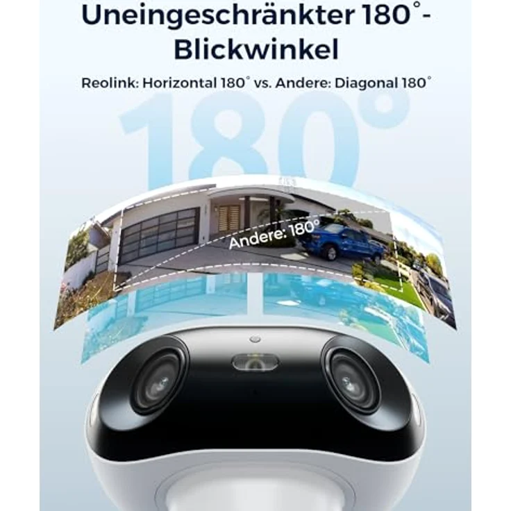 Reolink Argus 4 Pro, 4K Solar Überwachungskamera Aussen Akku, ColorX-Nachtsicht, 180°-Weitwinkel, 8MP Kabellose WLAN IP Kamera, Dual-band Wi-Fi 6, PIR- & KI-Erkennung, IP66-Wasserdicht, mit Solarpanel – Bild 2