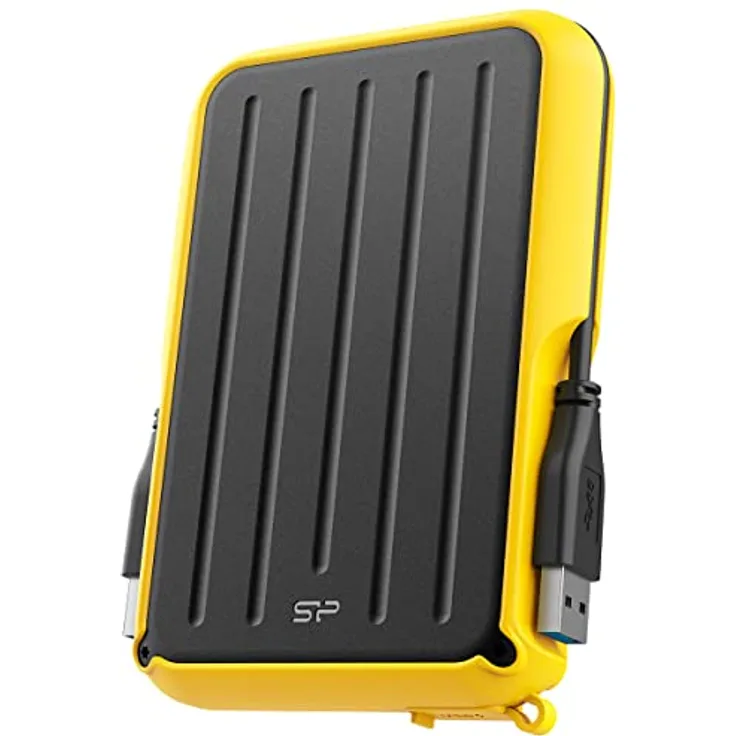 Silicon Power Armor A66, Externe Festplatte 4 TB, tragbar, schwarz-gelb, stoßfest und wasserfest, USB 3.2 Gen 1