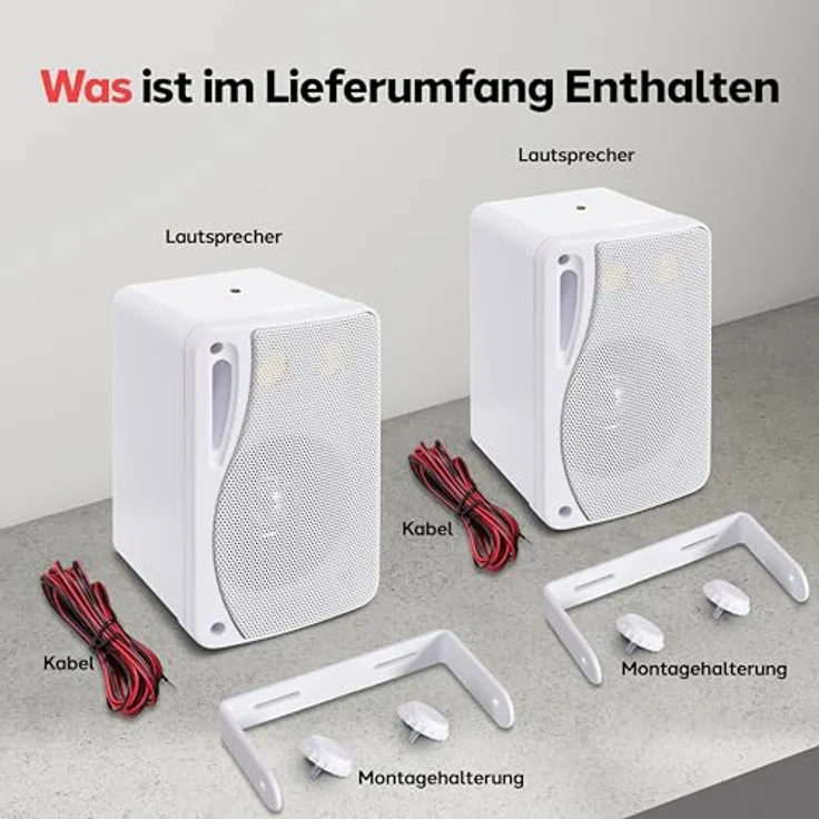 Pyle Wasserdichte Lautsprecher PLMR24 weiß Außenlautsprecher weiß – Bild 7