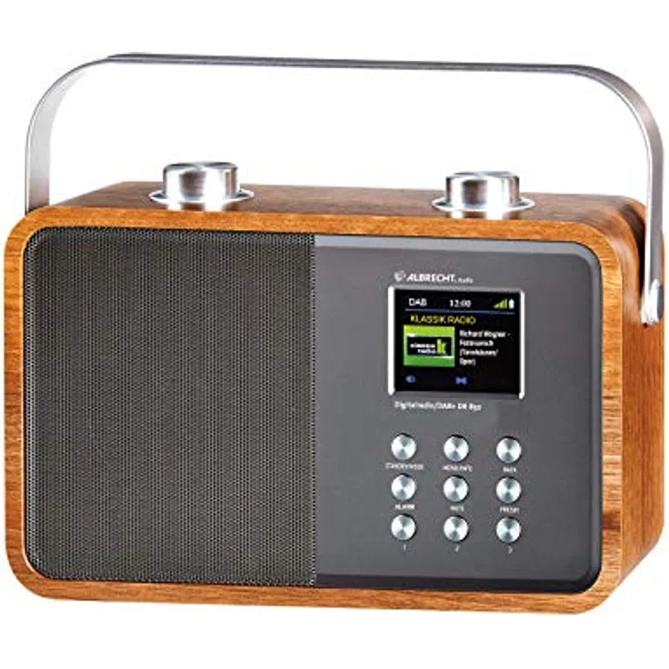 Albrecht DR850, 27385, tragbares Digitalradio für Zuhause oder unterwegs mit Akku, kombiniert DAB+ mit UKW und Bluetooth-Musikstreaming, braunes Holzgehäuse – Bild 2