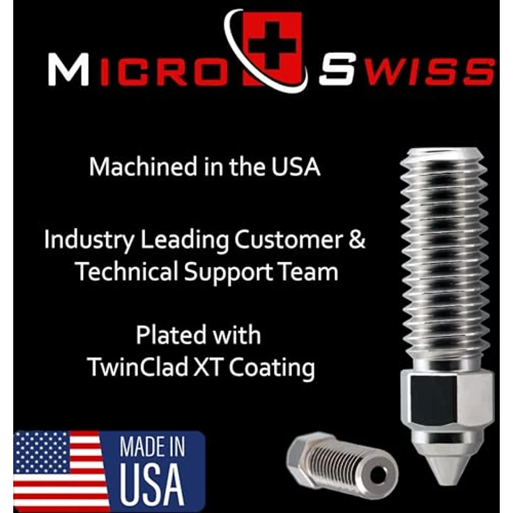 Micro-Swiss 3D-Drucker Düse 0.4mm Messingbeschichtet, verschleißfest mit TwinClad XT Beschichtung – Bild 4