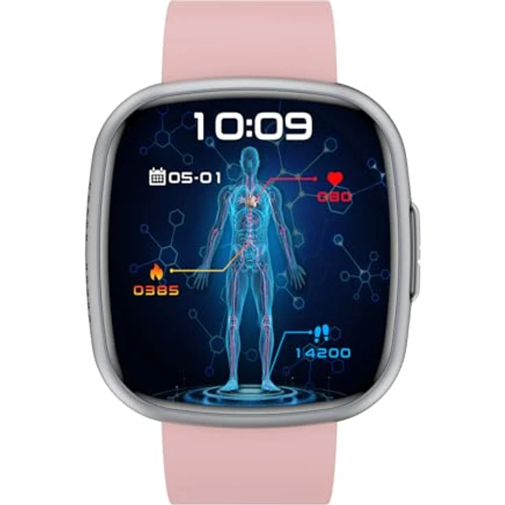 Knauermann Neo 2, Smartwatch mit Fitness-Tracking und Benachrichtigungsfunktionen, schwarz – Bild 1